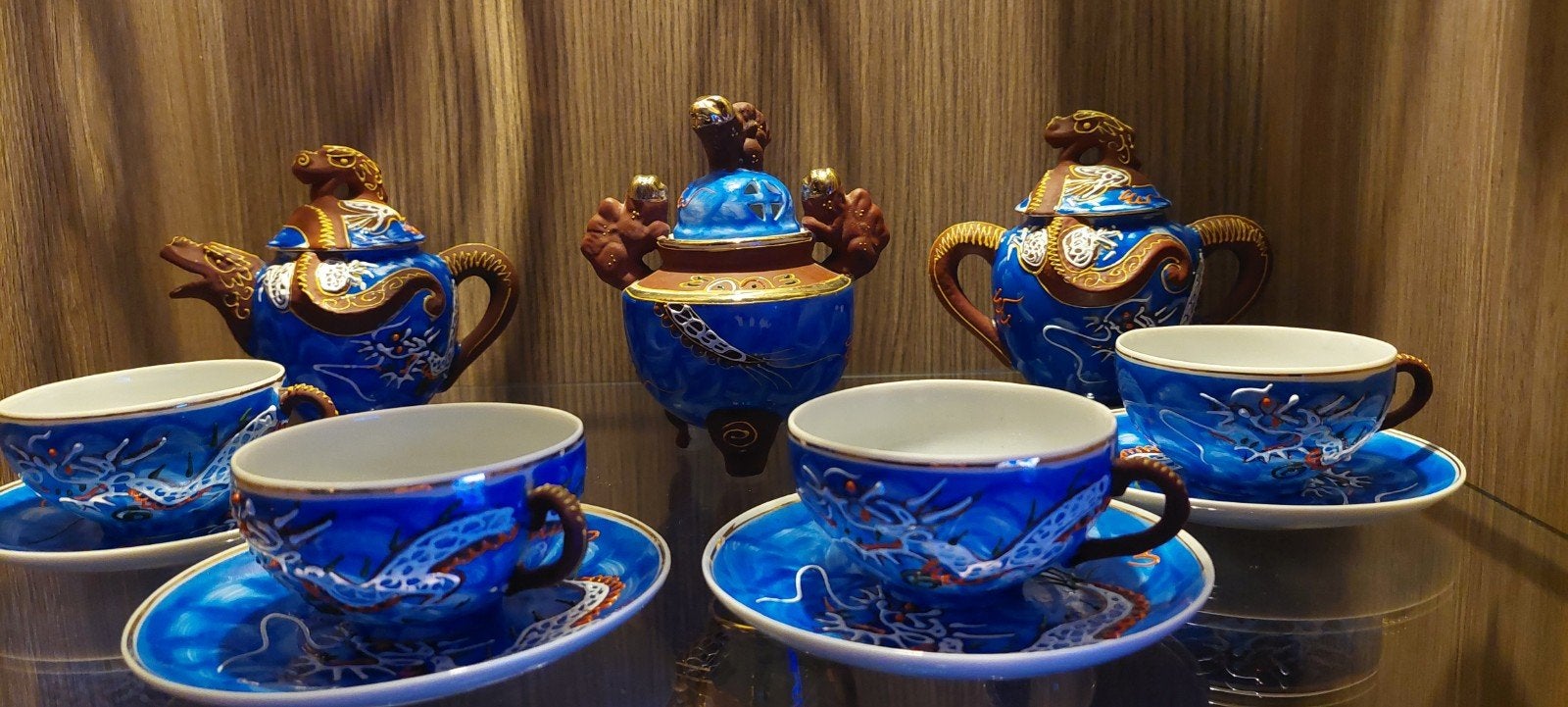 7-delig Chinees theeservies met drakenmotief, Ophalen