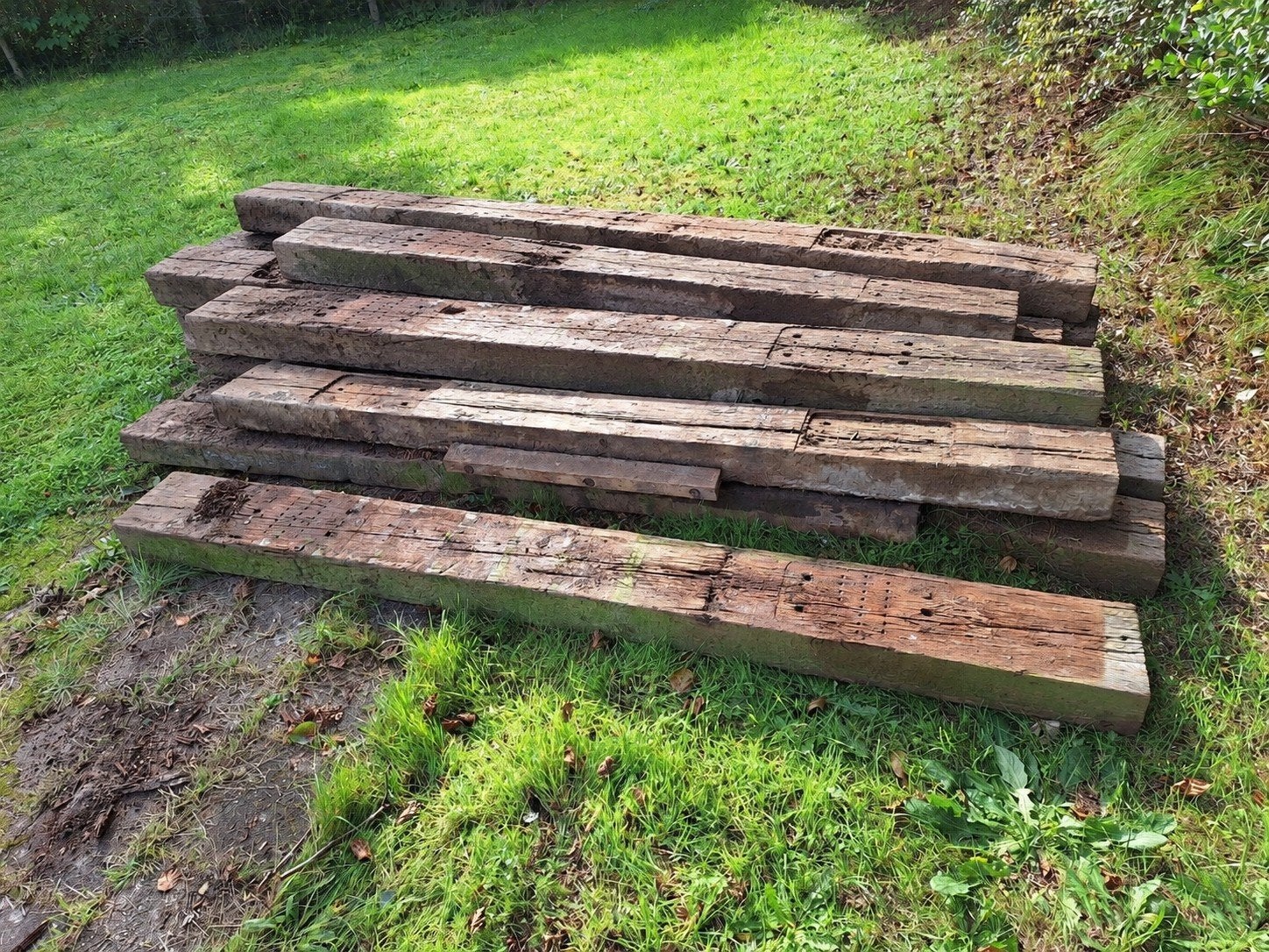 Houten spoor bielzen 2,60m lang - ca. 15 stuks, Ophalen, Gebruikt, 250 tot 300 cm, Overige typen