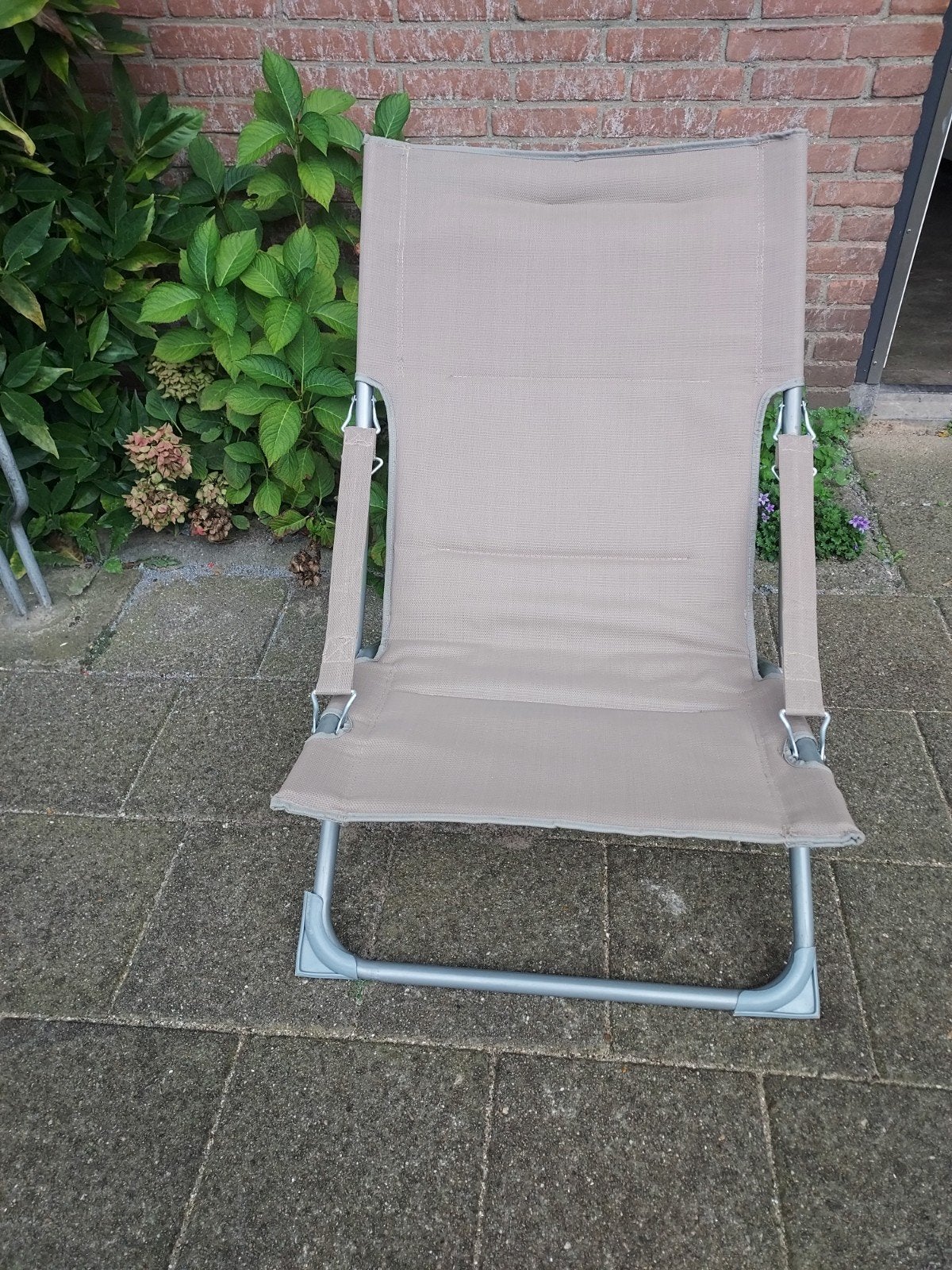 2 Verstelbare strandstoelen/ ligstoel, Ophalen of Verzenden, Gebruikt, Metaal, Verstelbaar