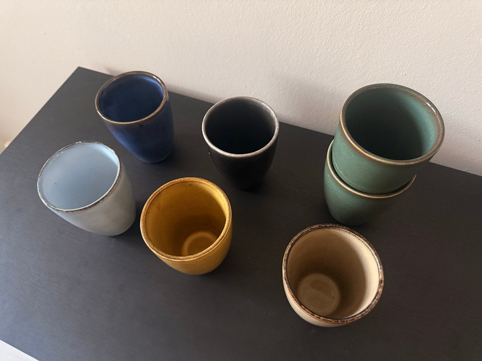 Set van 7 mokken, Ophalen, Keramiek, Mok, Zo goed als nieuw