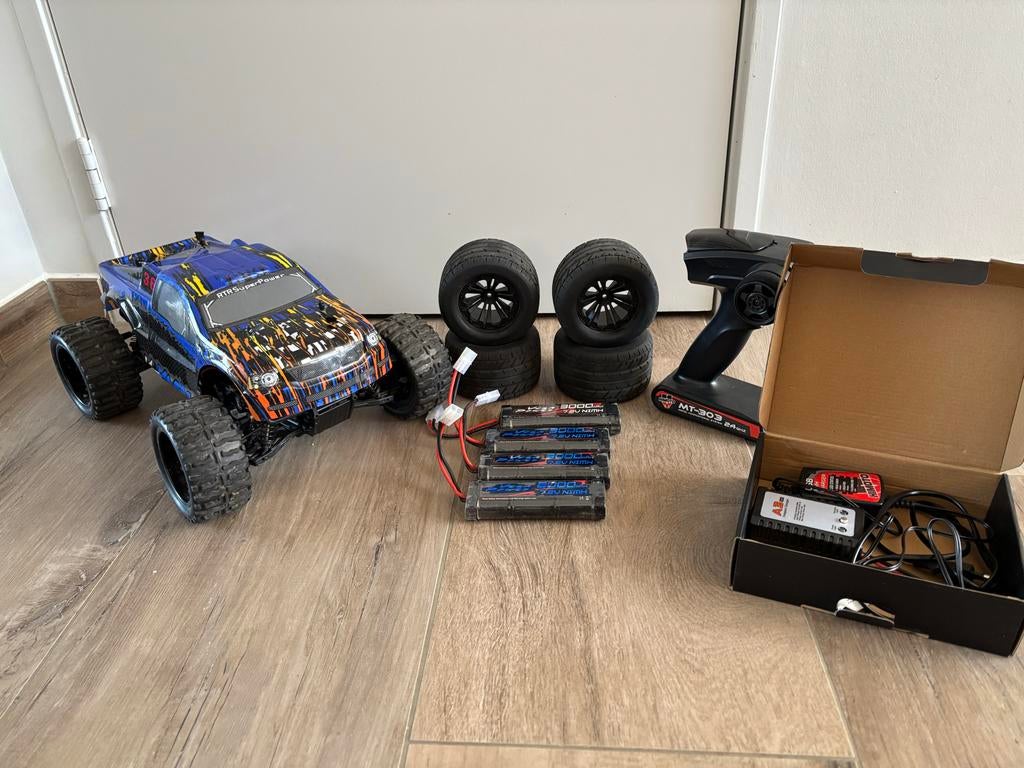 Himoto offroad monstertruck NIEUWE MOTOR+TANDWIELEN, Hobby en Vrije tijd, Modelbouw | Radiografisch | Auto's, Elektro, Gebruikt