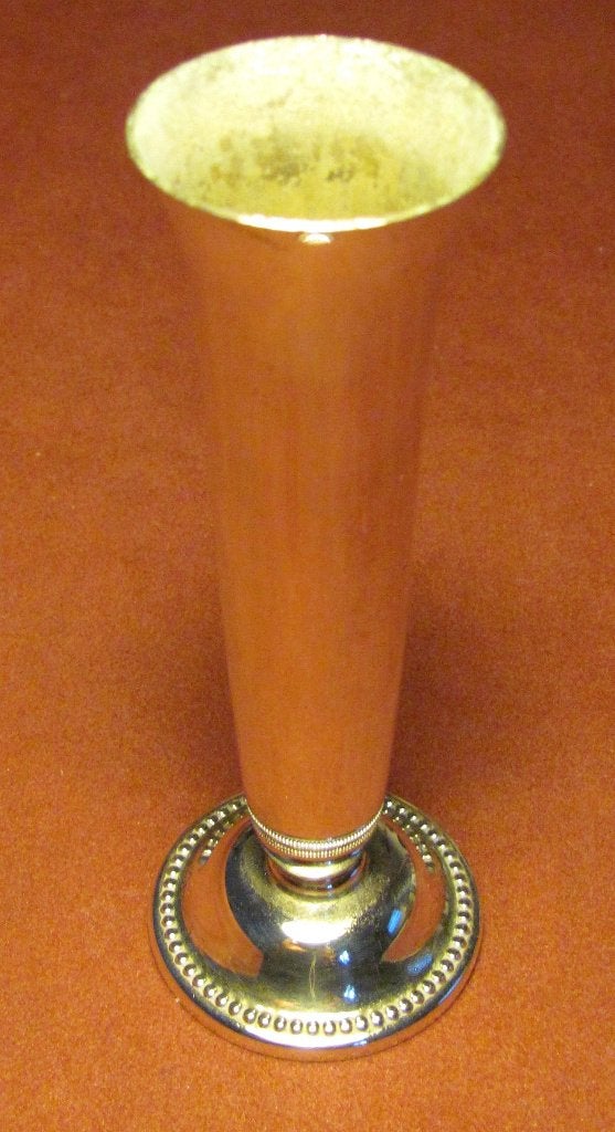 Klein verzilverd vaasje (13 cm hoog), Antiek en Kunst, Ophalen of Verzenden, Zilver