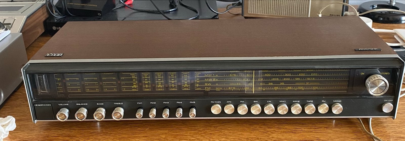 Vintage Aristona 5702 A Tuner-Versterker met HiFi Speakers, Gebruikt, Tuner of Radio, Losse componenten, Ophalen