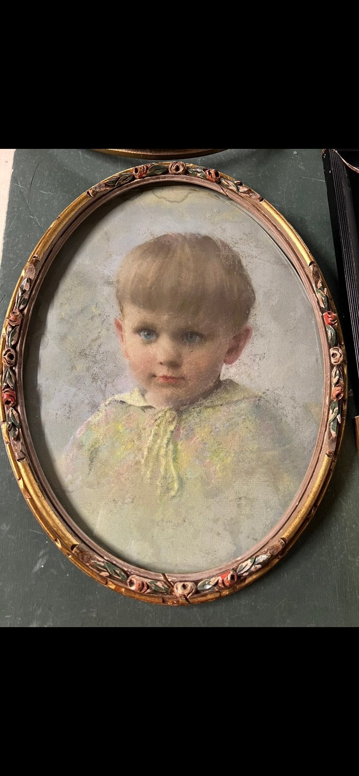 Oud portret met mooie lijst 33 x 44 cm, Huis en Inrichting, Ophalen, Gebruikt