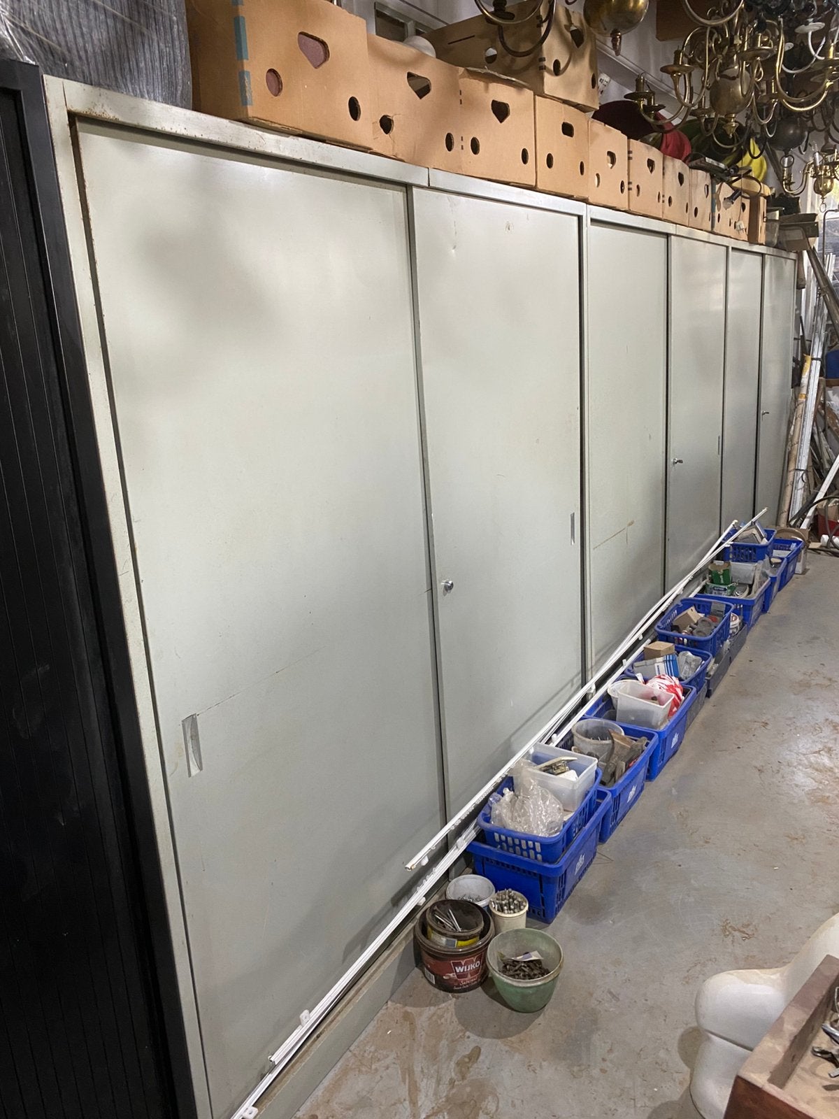 Stalen 2- schuifdeuren kast, Ophalen, Gebruikt, 150 tot 200 cm, Metaal