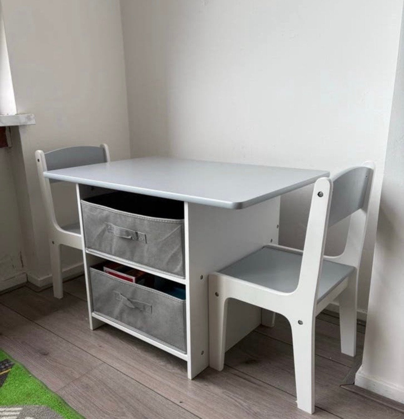 Kinder tafel en stoelen set met opbergruimte, Ophalen of Verzenden, Gebruikt, Tafel(s) en Stoel(en)