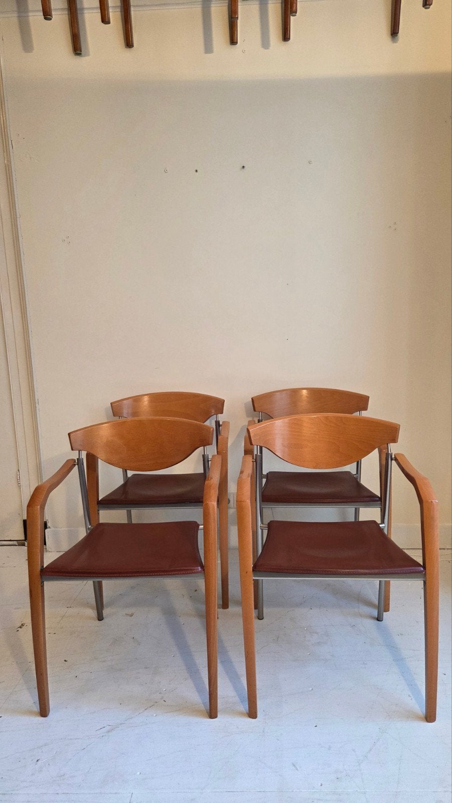 Vintage Paco Capdell designstoelen 4x, Huis en Inrichting, Gebruikt, Bruin, Vintage, Ophalen of Verzenden