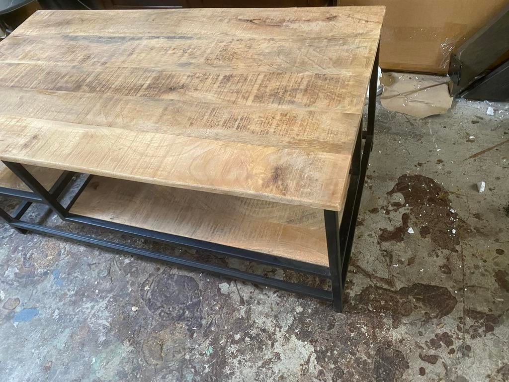 Salontafel mangohout 60x120x47 cm - Nieuw in doos!, Huis en Inrichting, Tafels | Salontafels, Ophalen, 100 tot 150 cm, Nieuw, 50 tot 100 cm