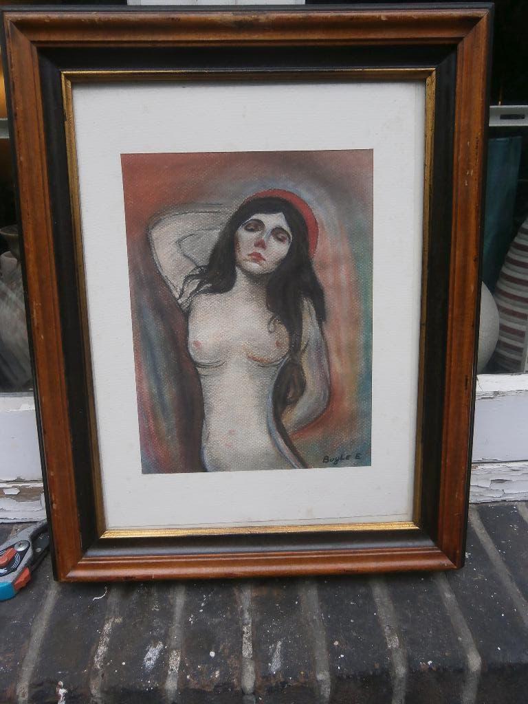 Madonna, Mooie Krijt/pastel tekening naar Edward MUNCH, Ophalen