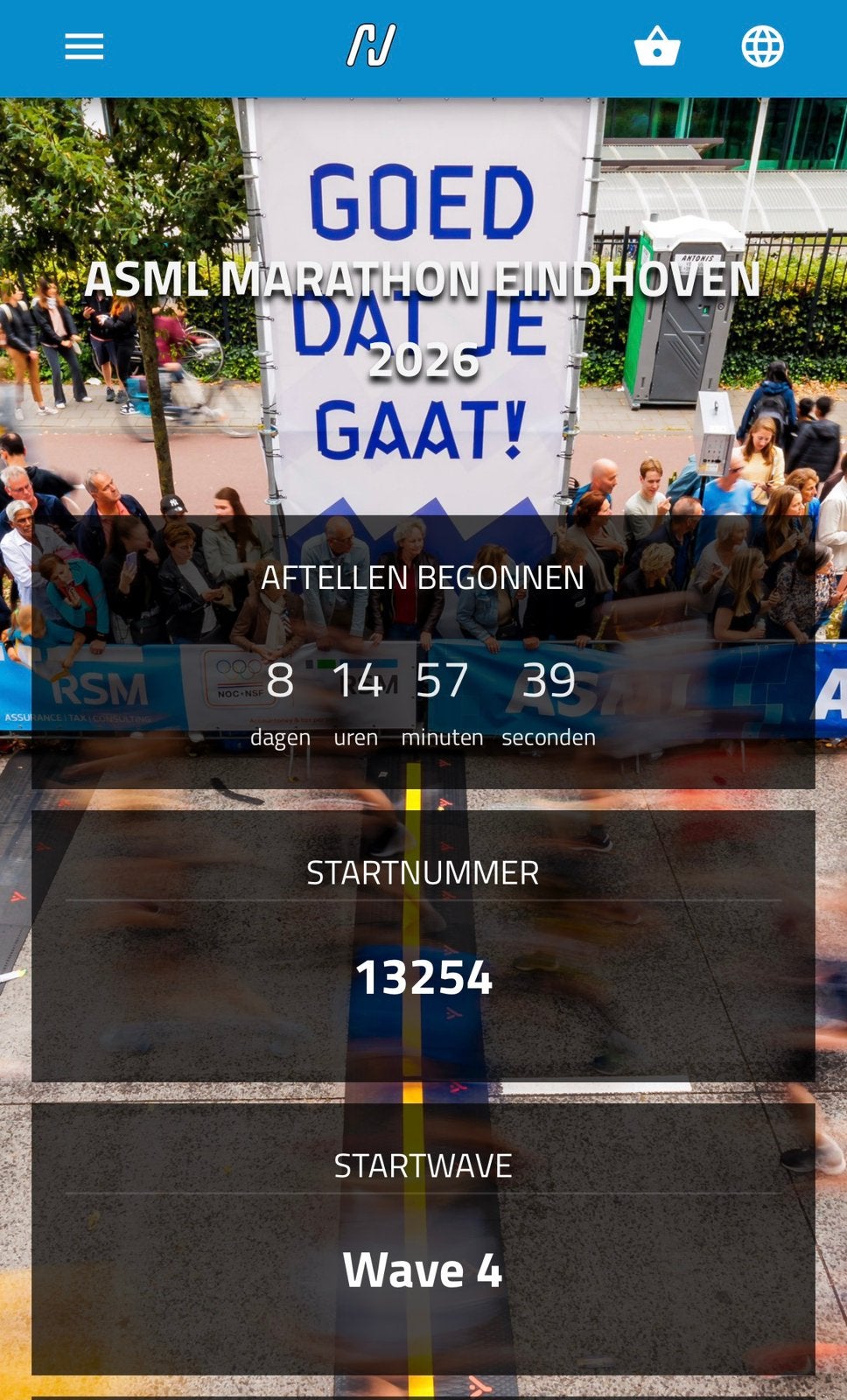 Kaartje halve marathon Eindhoven, Eén persoon