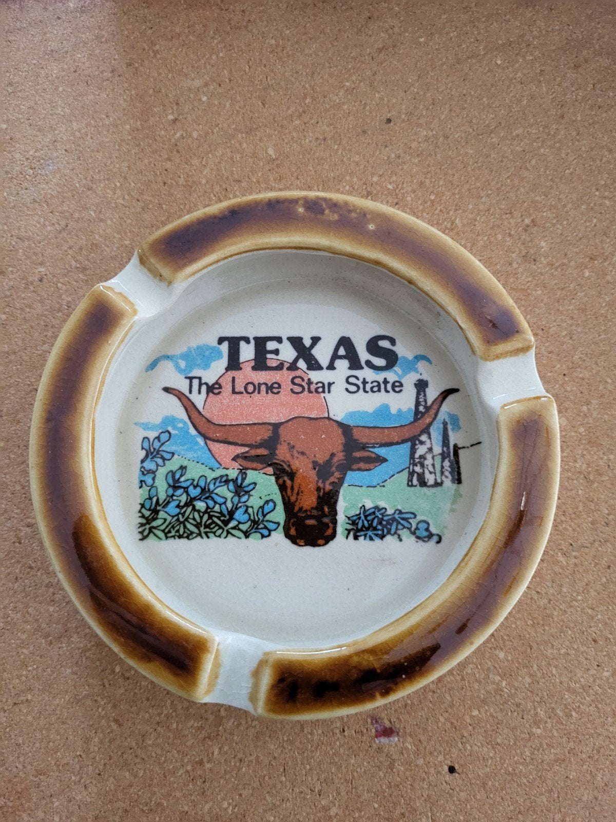 texas vintage keramische asbak, Ophalen of Verzenden, Zo goed als nieuw, Gebruiksvoorwerp