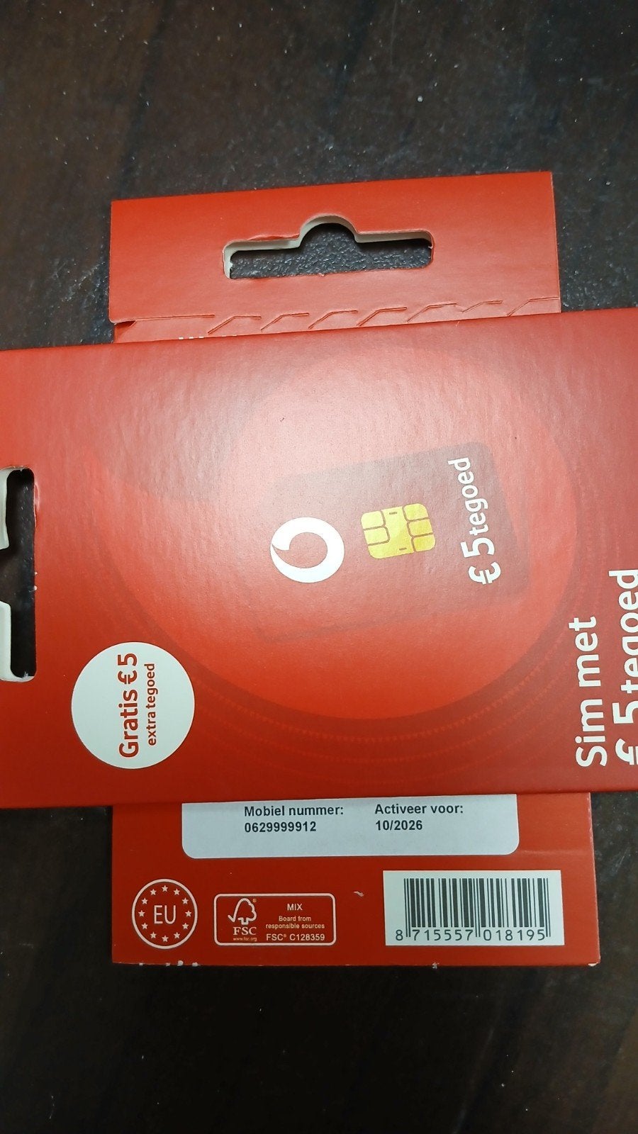 0629999912 MOOI NUMMER VODAFONE PREPAID SIMKAART NUMMER, Ophalen of Verzenden, Nieuw, Vodafone, Simkaart