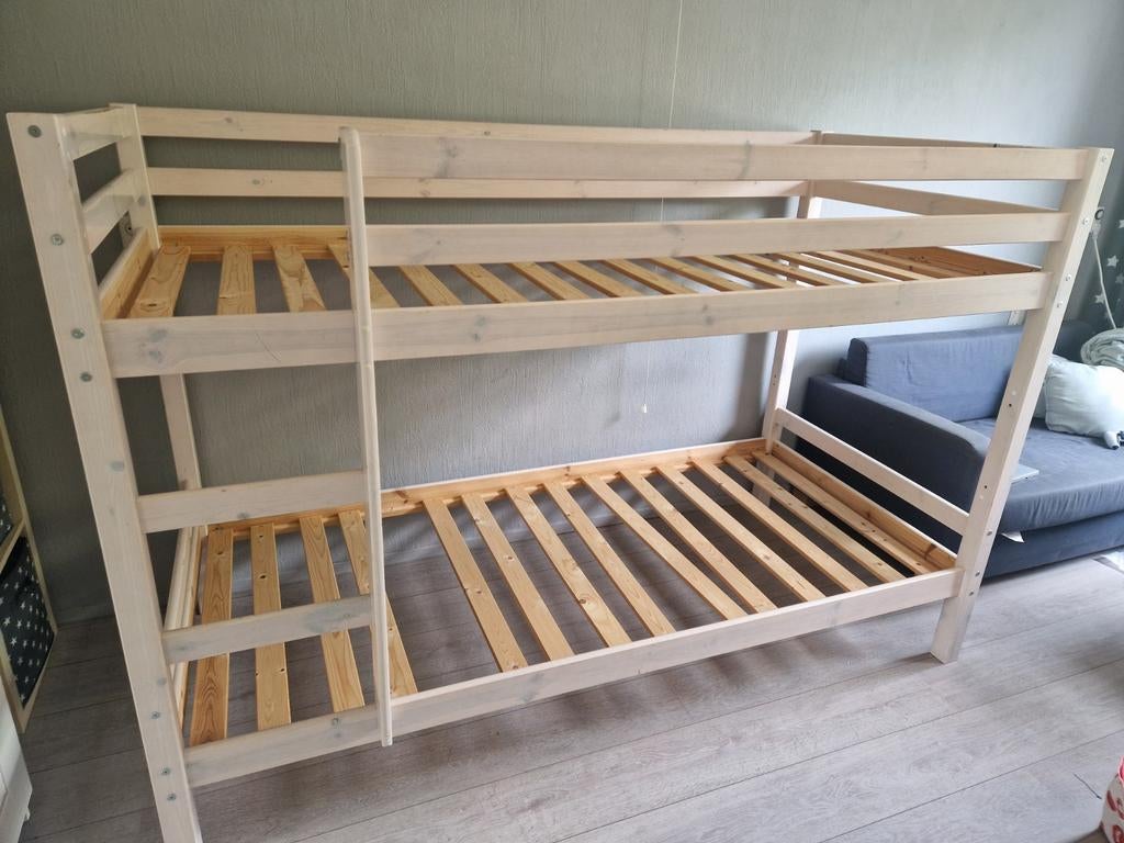 Stevig houten stapelbed - Ideaal voor kinderkamer, Gebruikt, 90 cm, 160 tot 180 cm, Tweepersoons