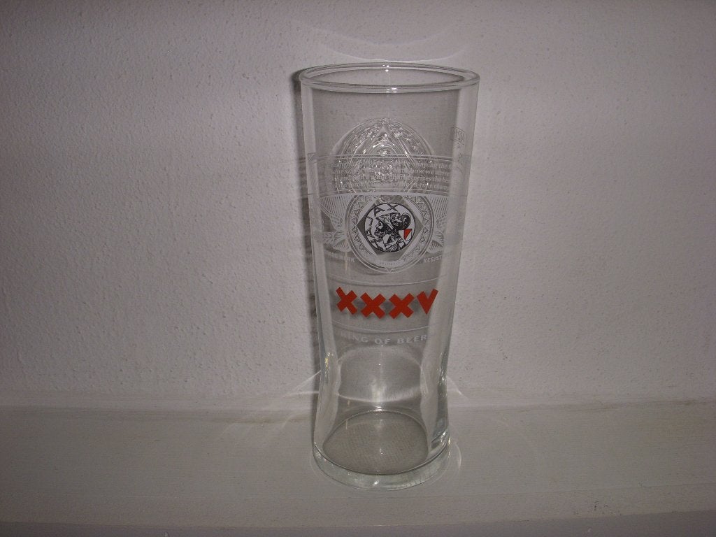 Glas Bud bier 35e Landstitel Ajax Amsterdam, Ophalen of Verzenden, Zo goed als nieuw, Ajax, Overige typen