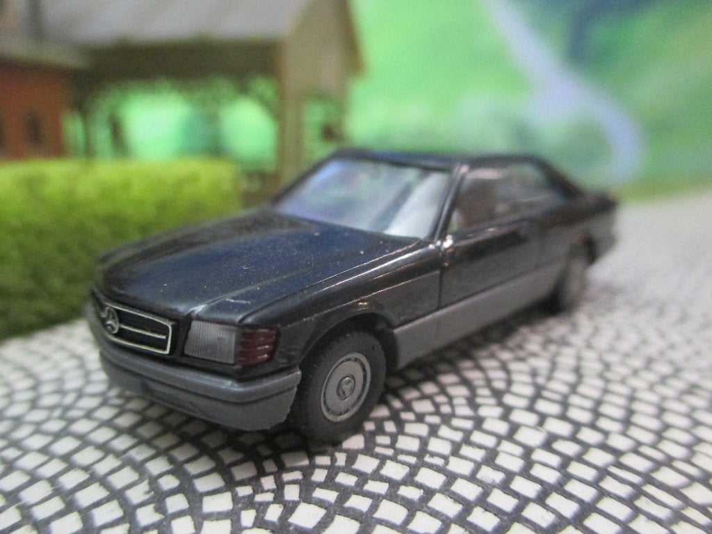 Mercedes Benz C126 - Herpa facelift zwart #2, Ophalen of Verzenden, Gebruikt, Auto, Herpa