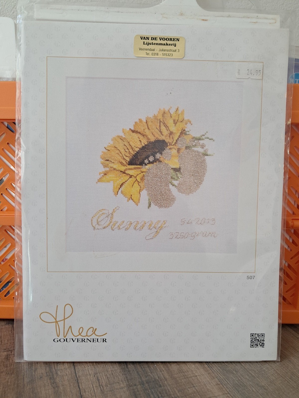 Thea Gouverneur Borduurpakket Zonnebloem 'Sunny', Ophalen of Verzenden, Nieuw, Handborduren, Borduurpakket