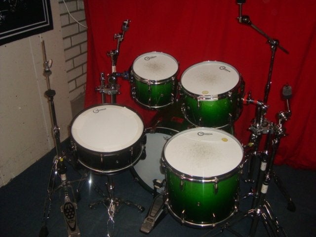 Gebruikt: Pearl Masters Custom maple shell drumstel compleet, Muziek en Instrumenten, Ophalen, Trommel, MTE, Gebruikt