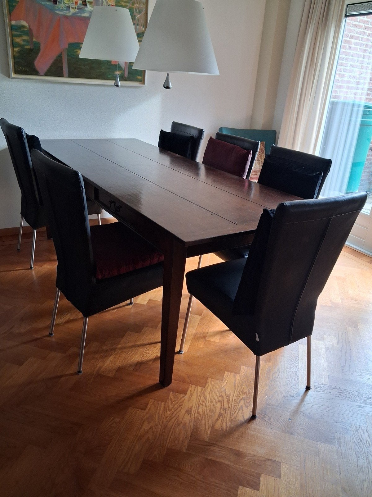 Koloniale kersenhouten eettafel tafel, Ophalen, Gebruikt, Koloniaal klassiek, 4 tot 6 stoelen