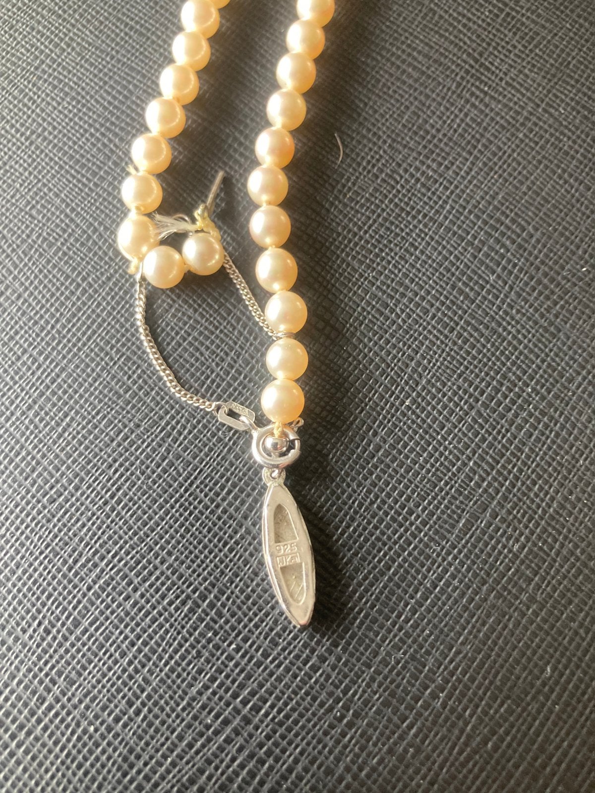 Prachtige vintage korte parelketting 925 zilver, Ophalen of Verzenden, Gebruikt, Zilver, Zilver