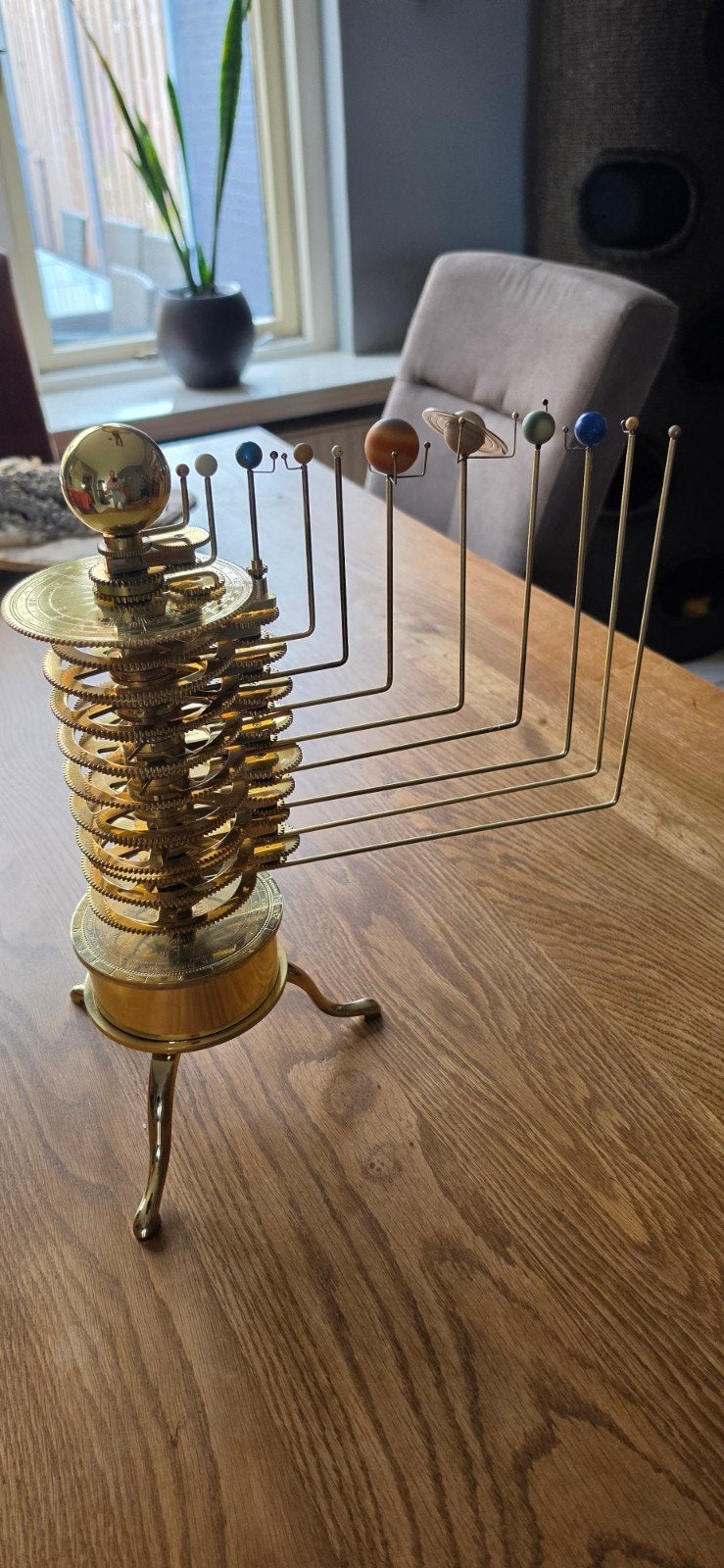 Vintage Messing Orrery - Zonnestelsel Model, Antiek en Kunst, Ophalen