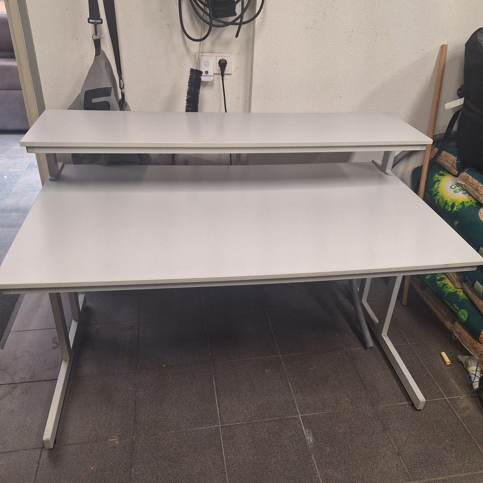 Tafel met verhoogd blad - 140x80 cm met 140x37 cm opzet, Huis en Inrichting, Tafels | Eettafels, Ophalen, Gebruikt, Rechthoekig