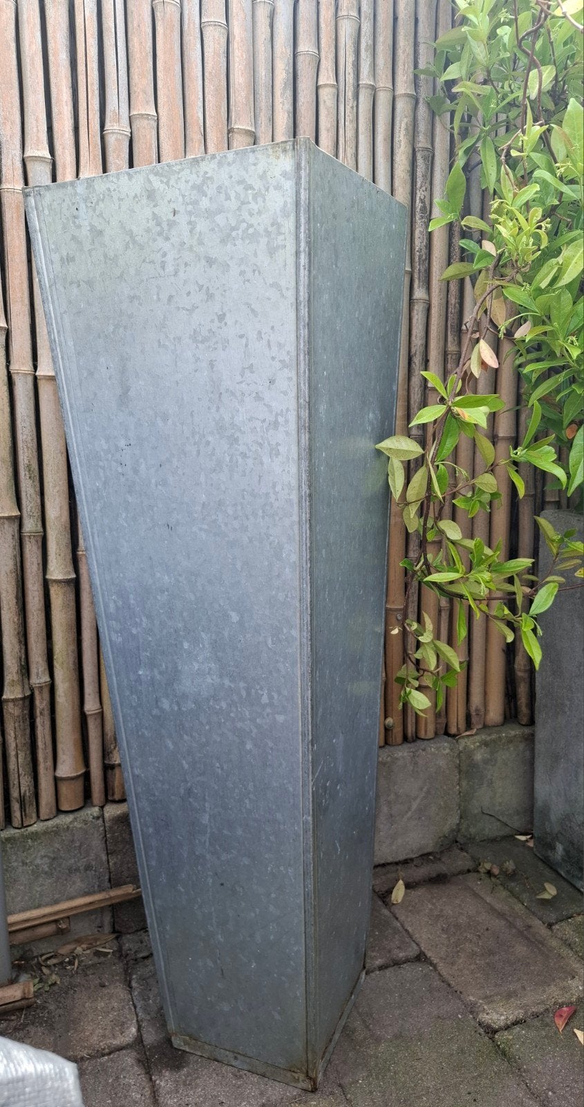 Zinken plantenbak, 1 meter hoog, Ophalen, Binnen, Metaal, Overige vormen