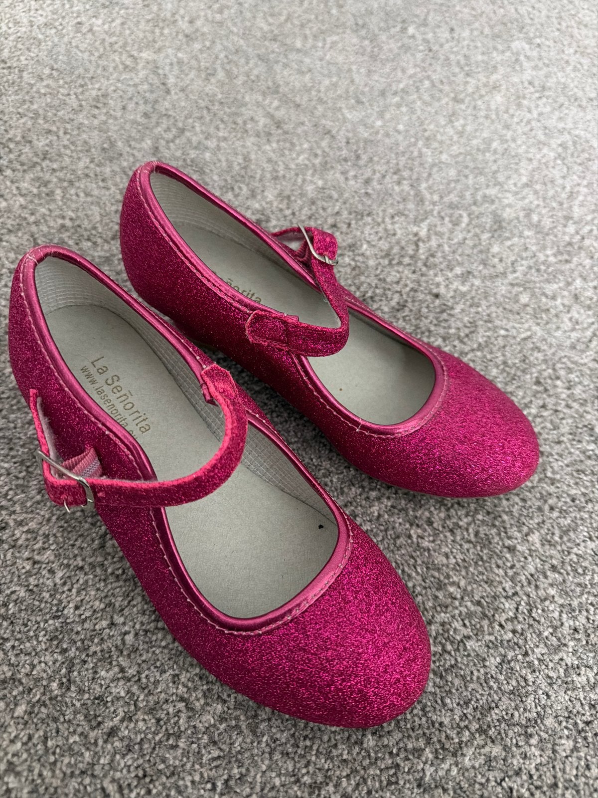 Roze glitter schoenen voor meisjes - La Señorita maat 28, Gebruikt, Meisje, Schoenen, Ophalen of Verzenden