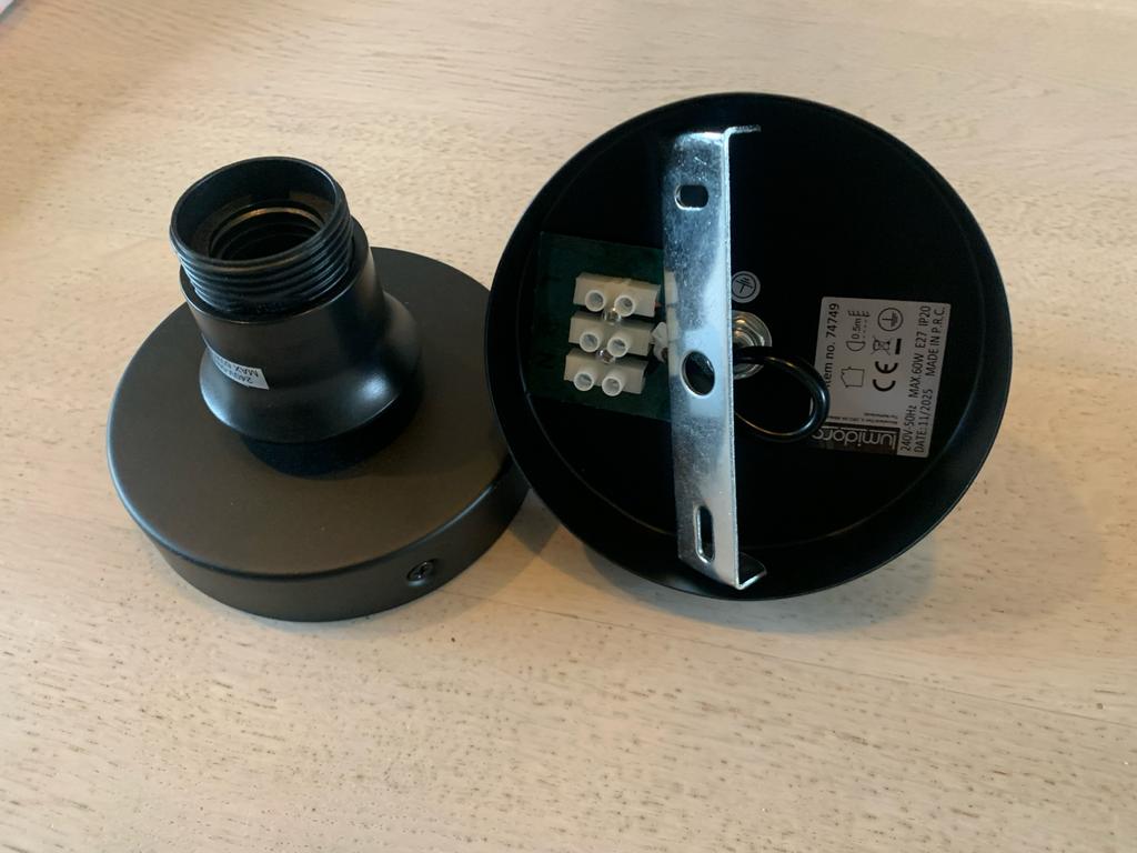 Zwarte Plafond/Wand Lampfitting E27 - Max 60W, Ophalen, 60 watt of meer, Overige typen, Nieuw