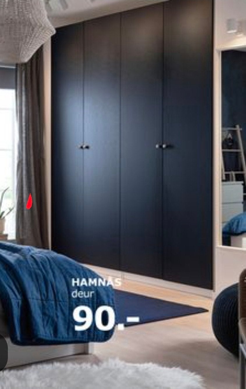 2 x IKEA Hamnas  Pax deuren met gouden handgrepen, Ophalen, 200 cm of meer, 50 tot 100 cm, Zo goed als nieuw