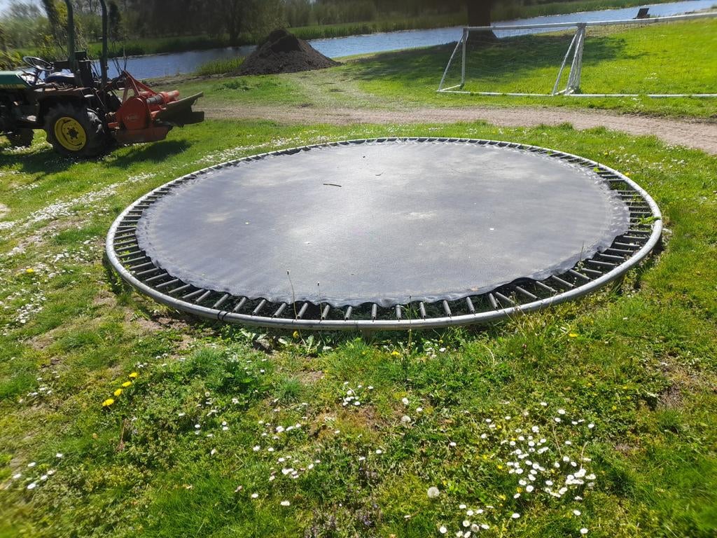 Grote ronde inground trampoline, Ophalen of Verzenden, Gebruikt