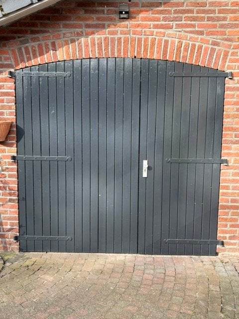 Houten Garagedeur met Loopdeur - 2.26m Breed, Ophalen, Gebruikt, Garagedeur, Hout