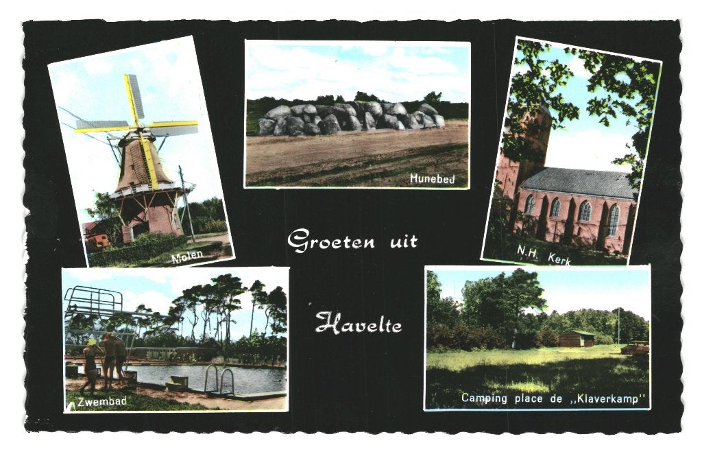 939933 Havelte Drenthe 1962 Hunebed Camping de Klaverkamp, Verzamelen, Ophalen of Verzenden, 1960 tot 1980, Ongelopen, Drenthe