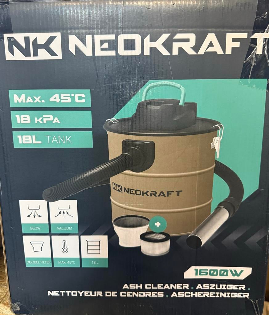 NEOKRAFT Aszuiger 1600W - Nieuw in doos, Overige typen, Nieuw, Ophalen of Verzenden, 1600 tot 2000 watt