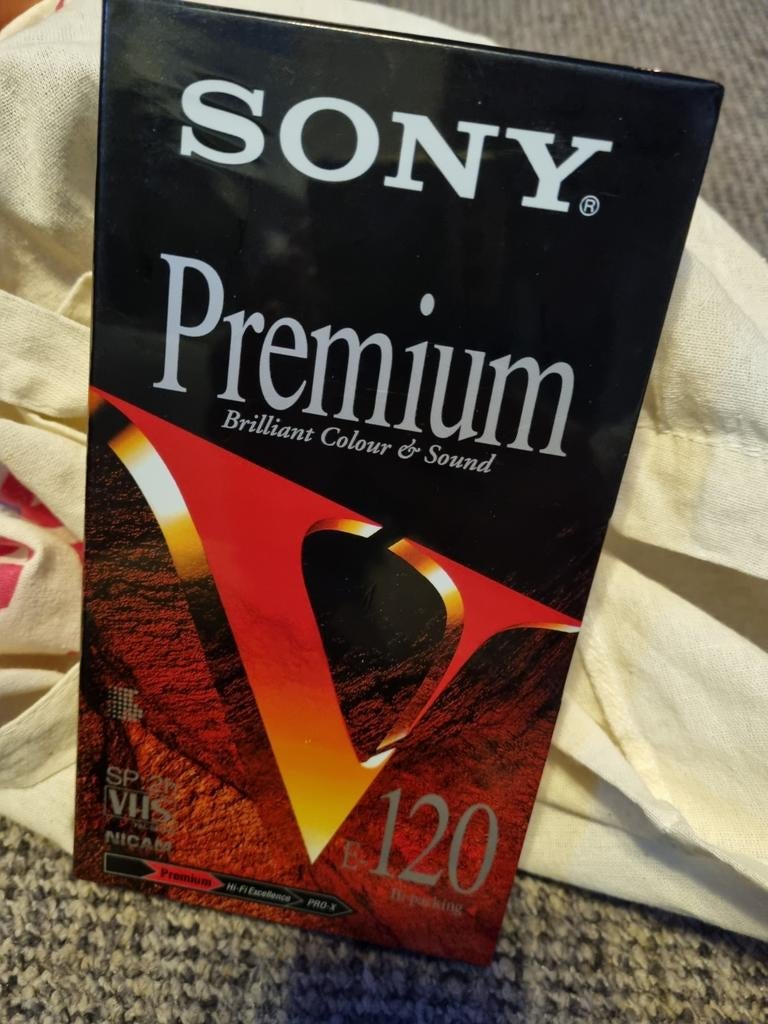 Sony premium E-120 vhs nieuw in verpakking, Alle leeftijden, Ophalen of Verzenden, Nieuw in verpakking, Overige genres