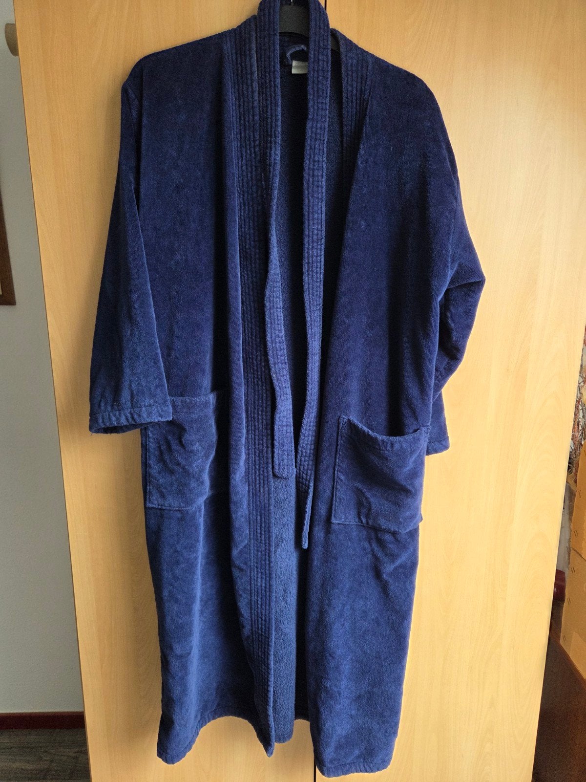 Hema badjas, donkerblauw, maat S, Kleding | Heren, Ophalen of Verzenden, Gedragen, Hema
