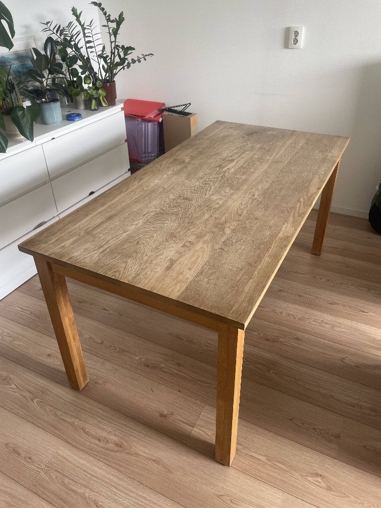 Houten tafel 160x80x74.5 cm, Huis en Inrichting, Tafels | Eettafels, Ophalen, Eikenhout, Tot twee personen, Zo goed als nieuw