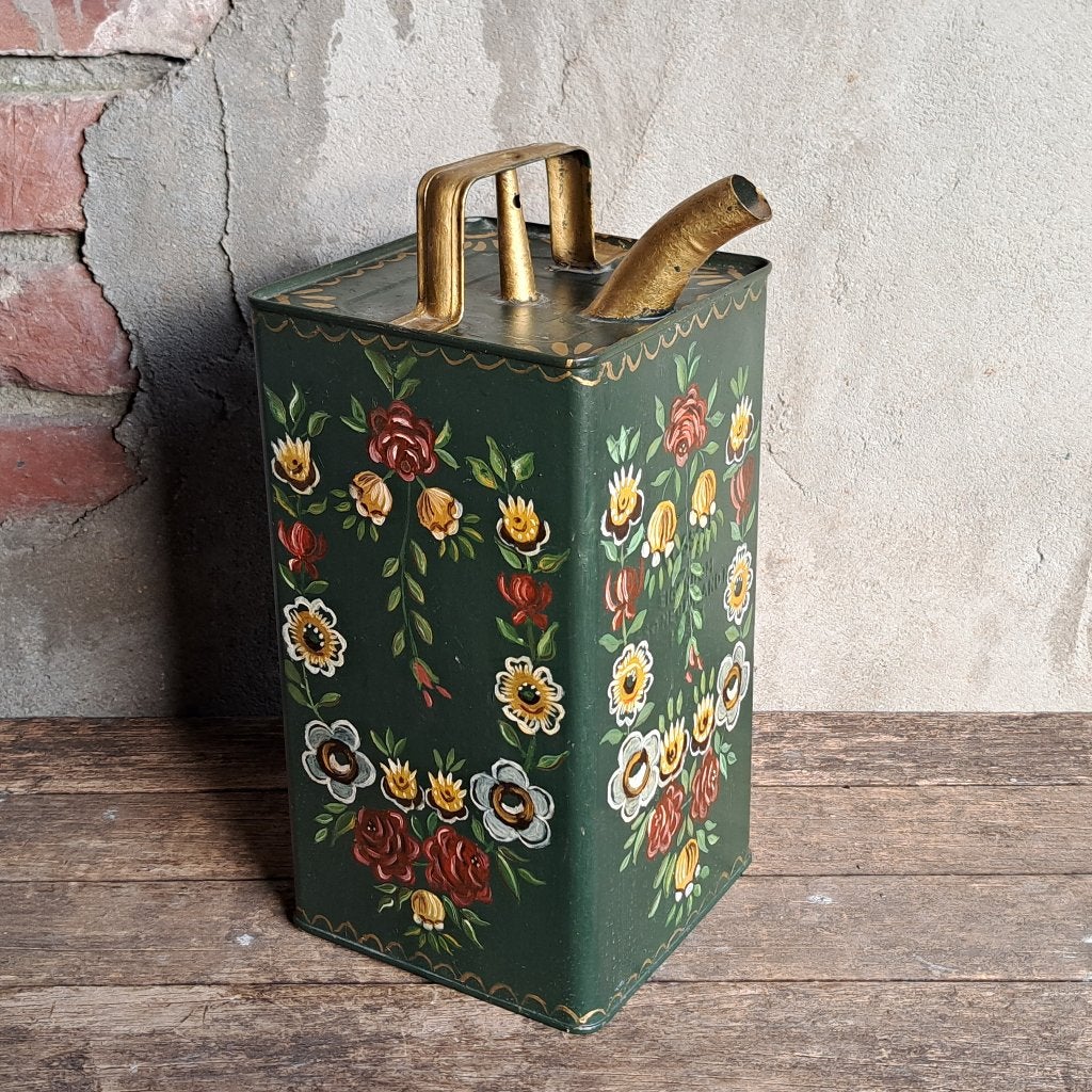 Oude brocante Esso oliekan olie kan beschilderd *Etage3*, Huis en Inrichting, Gebruikt, ., Ophalen of Verzenden, .