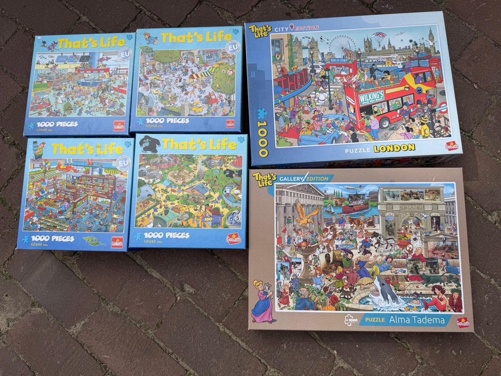 6 That's Life legpuzzels van Goliath, 1000 stukjes, Ophalen, 500 t/m 1500 stukjes, Zo goed als nieuw, Legpuzzel