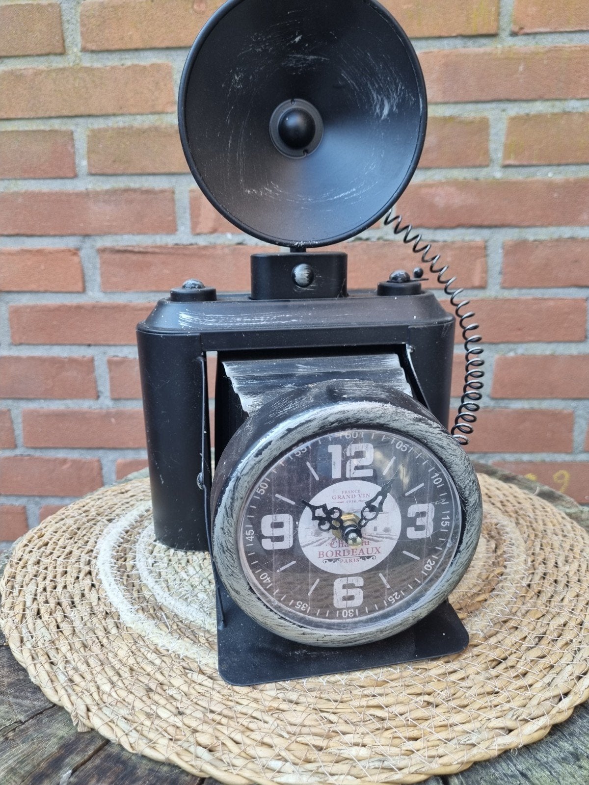 Retro camera klok - uniek decoratief item, Ophalen of Verzenden, Nieuw, Wandklok
