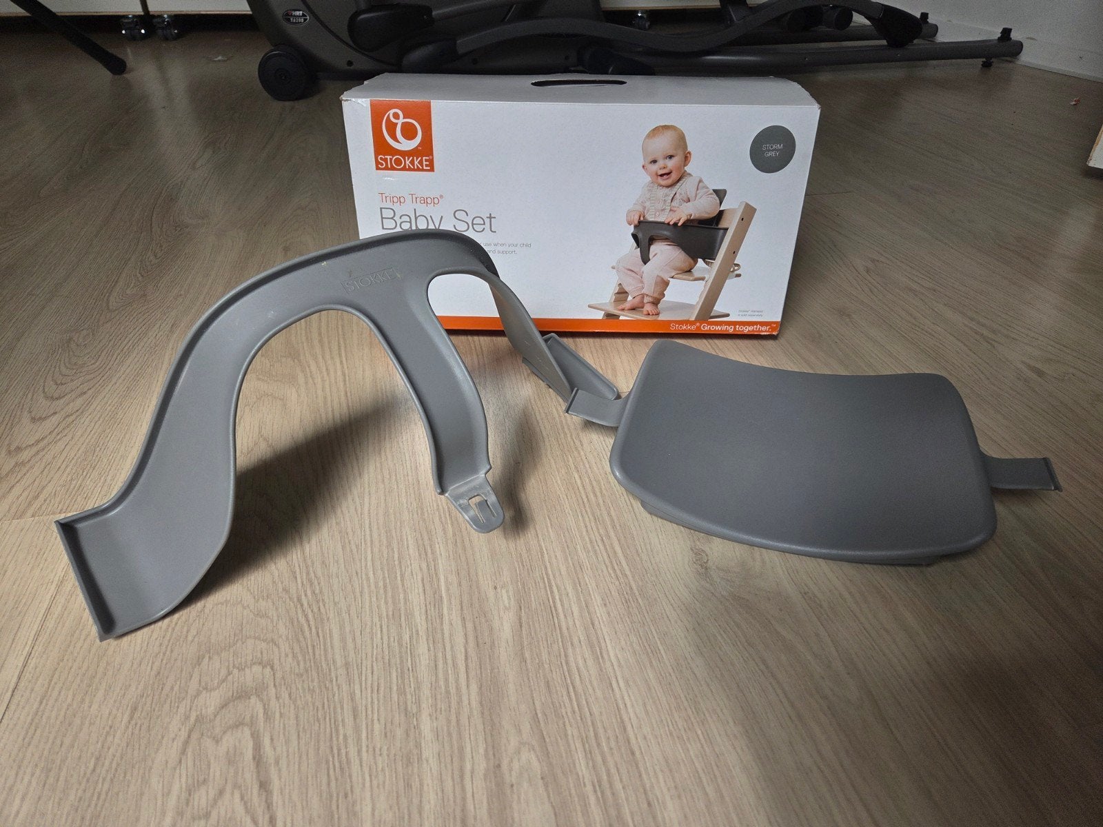 Stokke Tripp Trapp Baby Set - Storm Grey, Ophalen, Zo goed als nieuw, Meegroeistoel