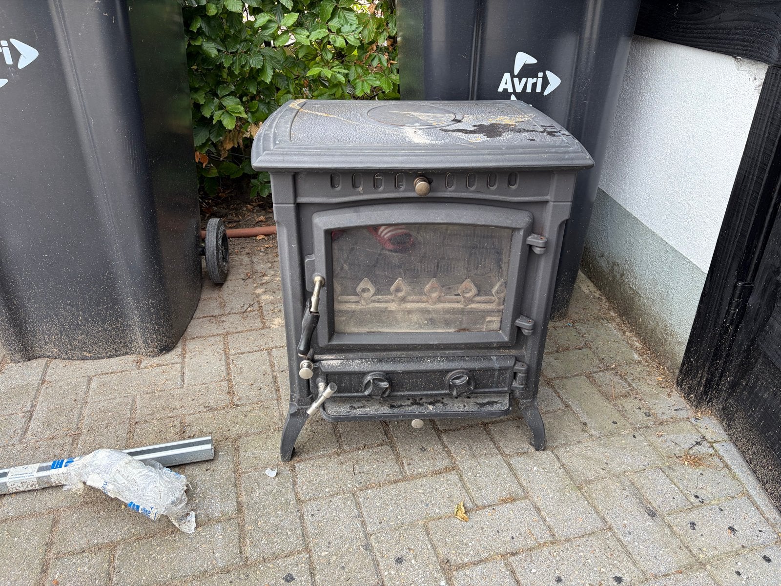 Gietijzeren Houtkachel SUNWE086 - Gebruikt, Ophalen, Gebruikt, Houtkachel, Vrijstaand