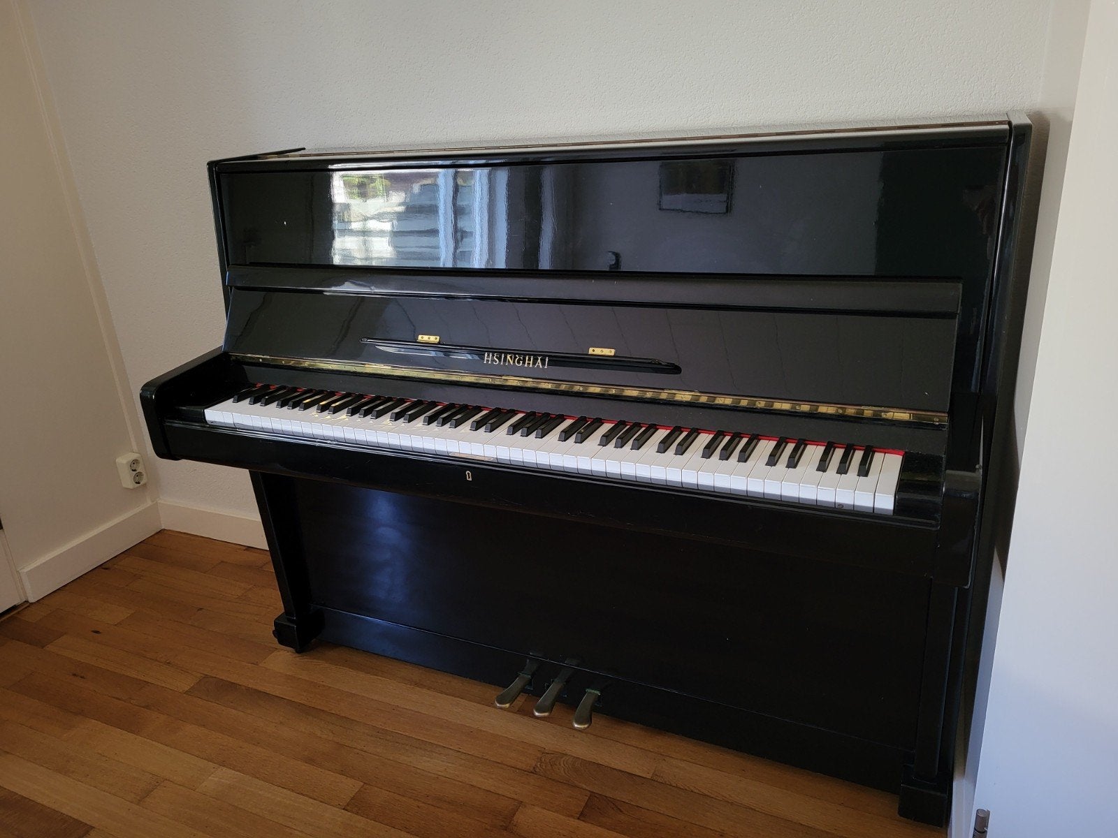Hoogglans piano, Muziek en Instrumenten, Piano's, Ophalen, Gebruikt, Zwart, Piano