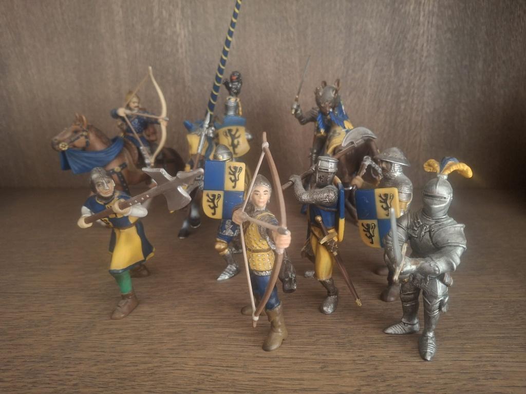 Grote set Schleich blauwe ridders (9x) 2003, Verzamelen, Speelgoed, Ophalen of Verzenden, Zo goed als nieuw