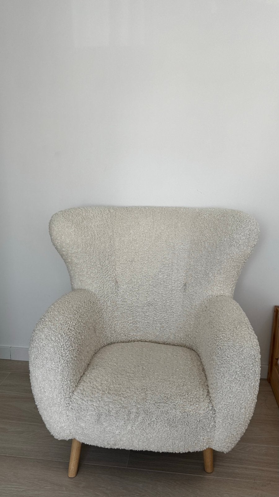 Comfortabele Teddy Fauteuil - Crème Wit, Huis en Inrichting, Ophalen, Zo goed als nieuw, Stof, 75 tot 100 cm