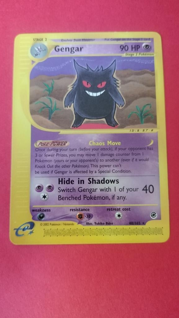 Gengar Pokémon Kaart 48/165 - expedition base set, Ophalen of Verzenden, Gebruikt, Losse kaart