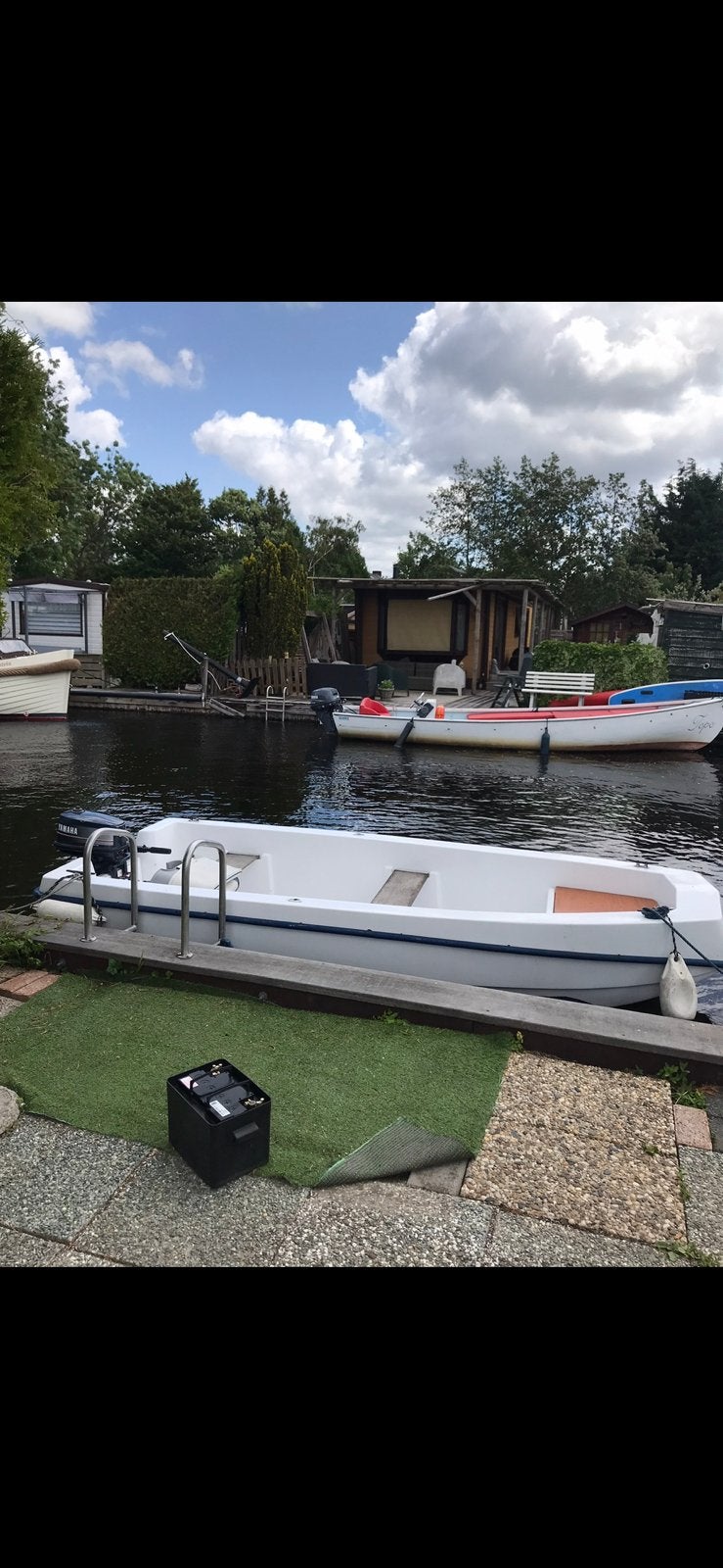 stabiele polyster boot dubbele bodem, Gebruikt, Buitenboordmotor, Polyester, Benzine