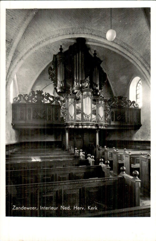 Zandeweer - Ned. Herv. Kerk - Interieur, Ophalen of Verzenden, 1940 tot 1960, Ongelopen, Groningen