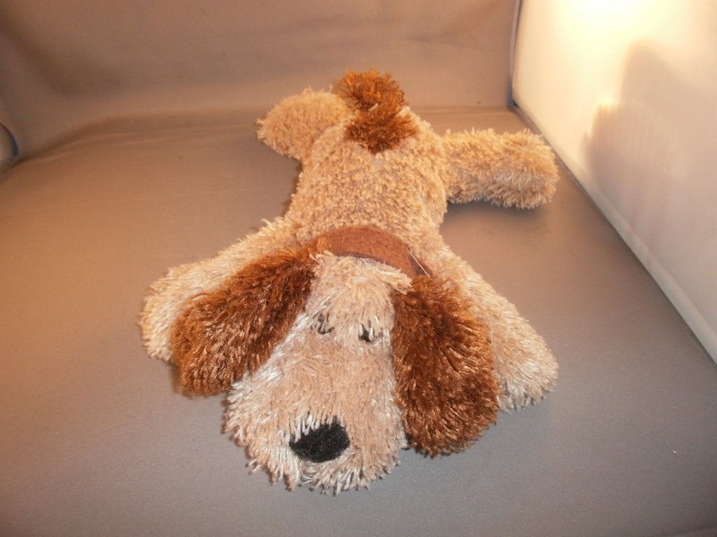 hond harig velours bruin en donkerbruine oren staart 23 cm, Overige merken, Wasbaar, Zo goed als nieuw, Middelgroot (20 tot 80 cm)