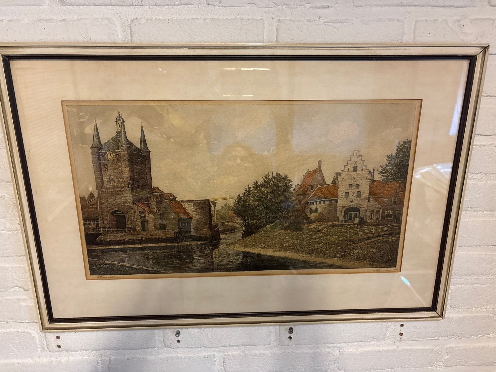 Antoon van Hemert - Stadsgezicht (73x48cm), Ets, Stadsgezicht, Ophalen of Verzenden, Gesigneerd