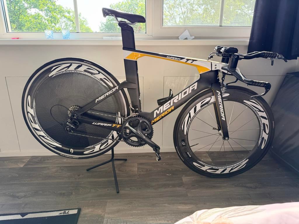 Merida Tijdritfiets Ultegra met Zipp Carbon Wielen Maat M 54, Fietsen en Brommers, Ophalen of Verzenden, Zo goed als nieuw